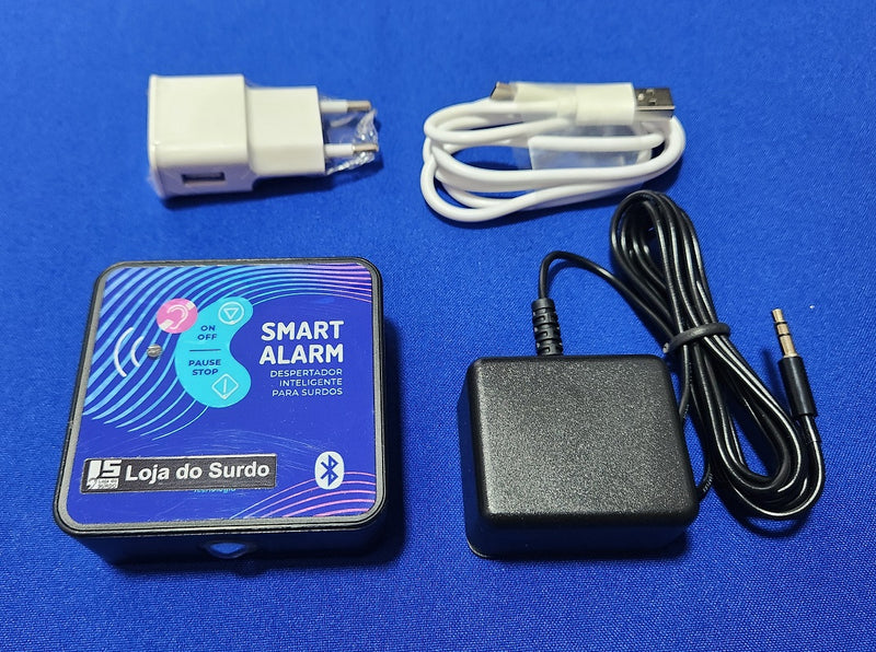 Despertador com vibração e alerta luminoso para surdos e/ou deficientes auditivos, com conexão Bluetooth ao celular