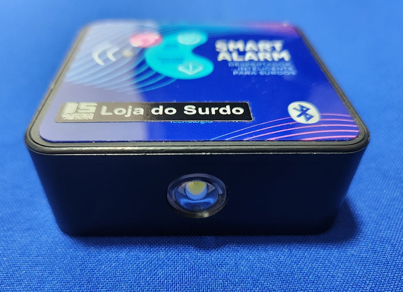 Despertador com vibração e alerta luminoso para surdos e/ou deficientes auditivos, com conexão Bluetooth ao celular