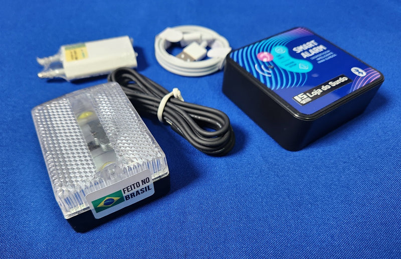 Despertador com dispositivo vibra ou pisca para surdos e/ou deficientes auditivos, com conexão Bluetooth ao celular