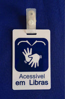 crachá de identificação de LIBRAS - Loja do Surdo