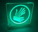 Abajur luminária de mesa com Led e desenho Língua de Sinais LIBRAS - Loja do Surdo
