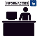 Adesivo placa Simbolo Acessível em Libras no balcão de informações - Loja do Surdo