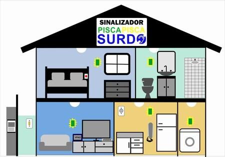 Kit sinalizador pisca-pisca de campainha sem fio p/ Surdos/D.A. - Loja do Surdo