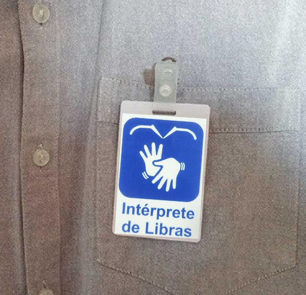 crachá de Intérprete de Libras