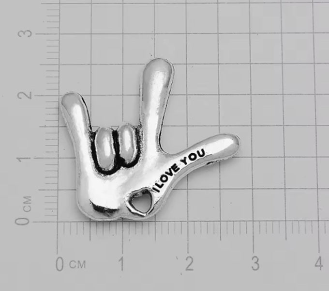 pingente I LOVE YOU prata