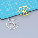 Pingente “I Love You” em ASL – Formato Círculo