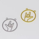 Pingente “I Love You” em ASL – Formato Círculo