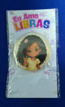 Bottons Libras – Identificação, Inclusão e Cultura Surda 4,5cm
