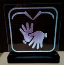 Luminária de mesa com Led de várias cores