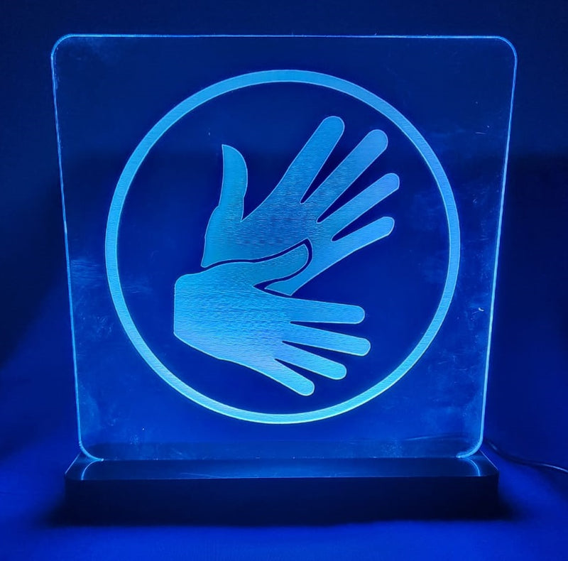 Luminária de mesa com Led de várias cores