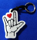 Chaveiro I LOVE YOU em ASL emborrachamento