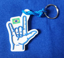 Chaveiro Copa do Mundo – "I LOVE YOU" em ASL nas Cores do Brasil