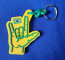 Chaveiro Copa do Mundo – "I LOVE YOU" em ASL nas Cores do Brasil