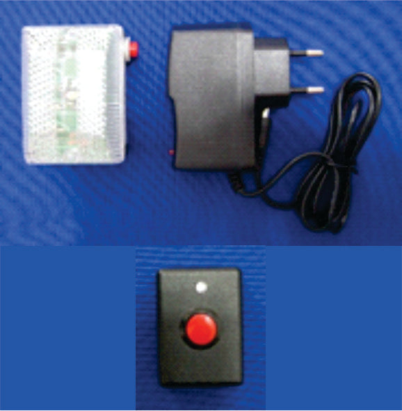 botão ou transmissor da campainha sem fio, ou o controle remoto, para chamar